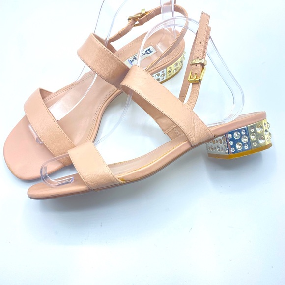Dune London Embellished Jewel Blush Strappy Sandals - Picture 1 of 9